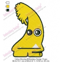 Yellow Monster Embroidery Design 13